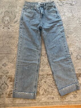 Princess Polly Light Blue Acid Wash Denim Jeans